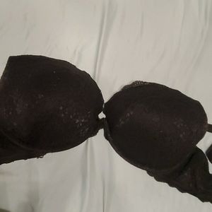 Torrid 44DD black lace push up plunge bra